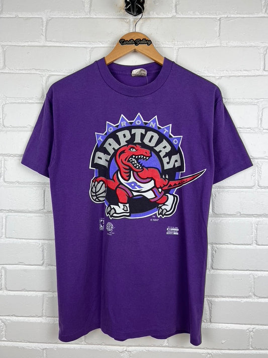 Vintage 1994 Toronto Raptors Big Logo Graphic NBA T Shirt Size M 90s Purple