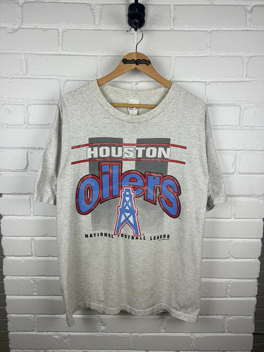 Vintage 1995 Houston Oilers NFL Football Graphic T Shirt Size XL 90s
