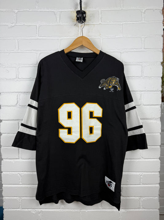 Vintage 1996 Hamilton Tiger Cats Number 96 Football Ravens T Shirt Jersey Size M