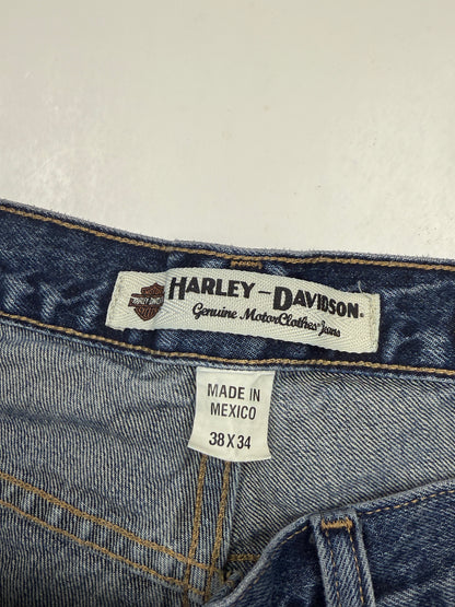 Harley Davidson Motorcycles Traditional Stonewash  Denim Jeans Pants Size 38W