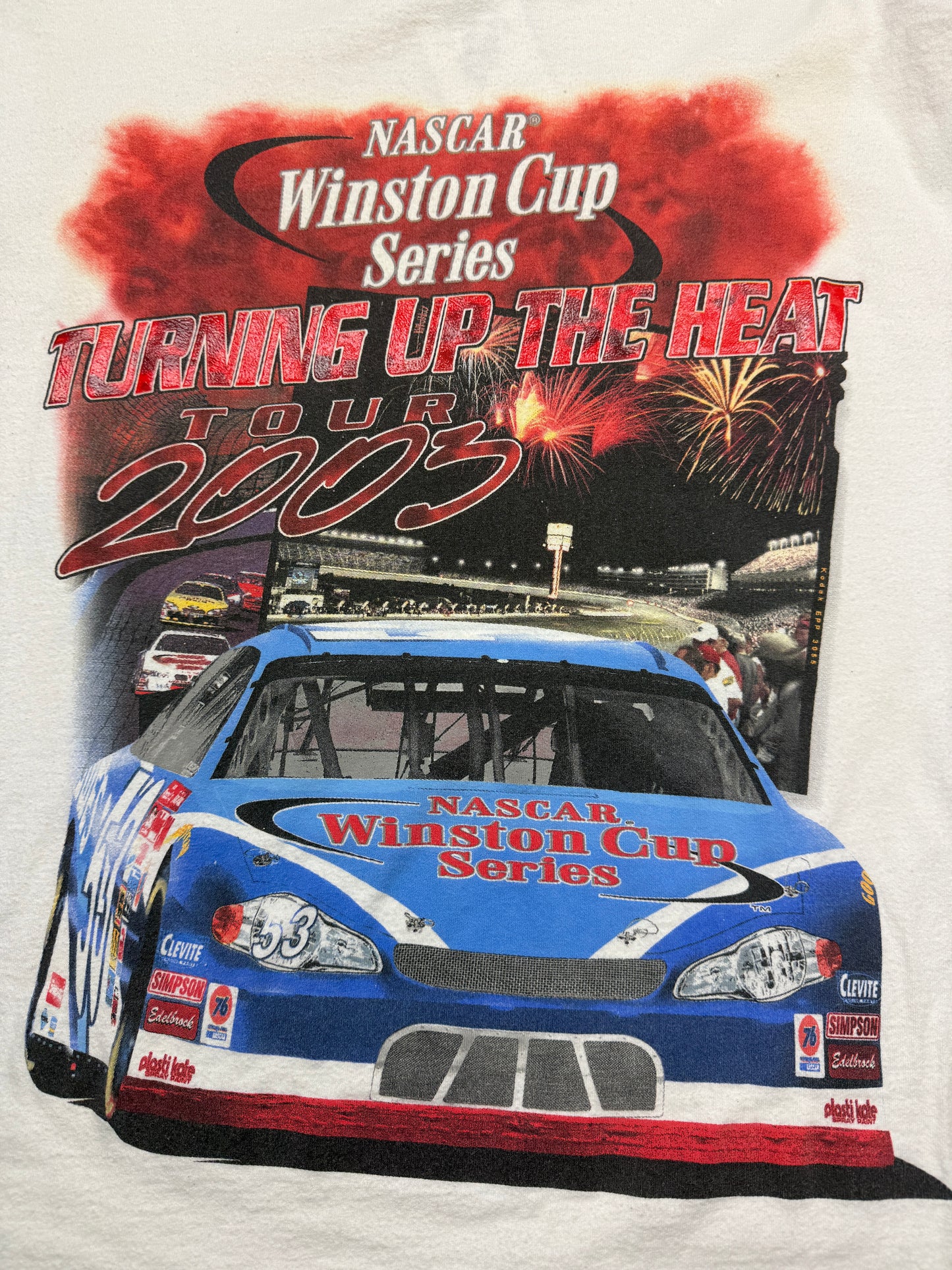 Vintage 2003 Winston NASCAR Cup Series Turning Up The Heat Racing T Shirt Size XL