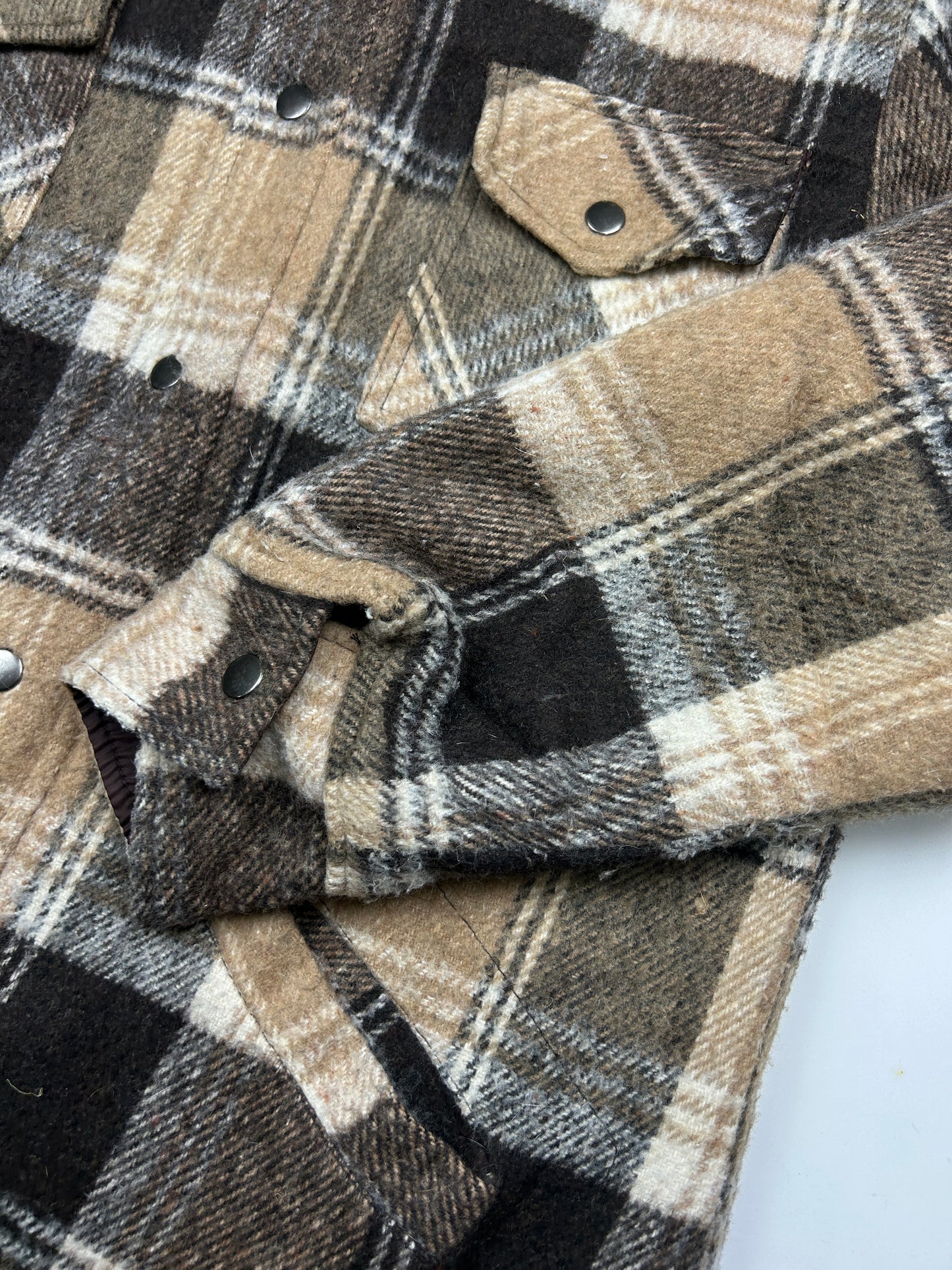 Vintage 80s Nothern Summit Sherpa Lined Plaid Overcoat Jacket Size M