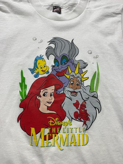 Vintage 1989 The Little Mermaid Ursula Poseidon Sebastian Flounder Movie Promo T Shirt Size Youth XL