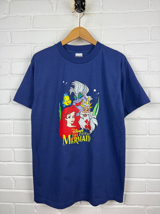 Vintage 90s Disney The Little Mermaid Ariel Ursula Sebastian Movie Promo T Shirt Size L