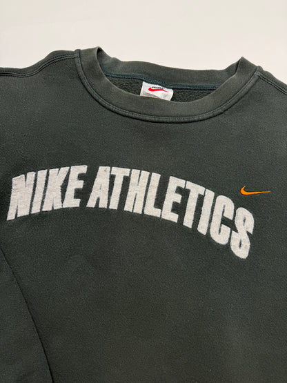 Vintage 90s Nike Athletics Embroidered Arc Spell Out Mini Swoosh Crewneck Sweatshirt Size XL
