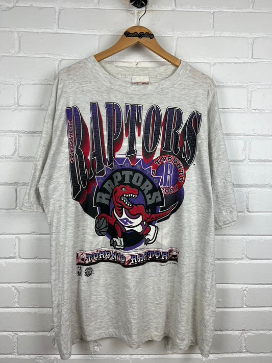 Vintage 1994 Toronto Raptors Big Logo Graphic Spell Out Magic Johnson T's T Shirt Size 2XL