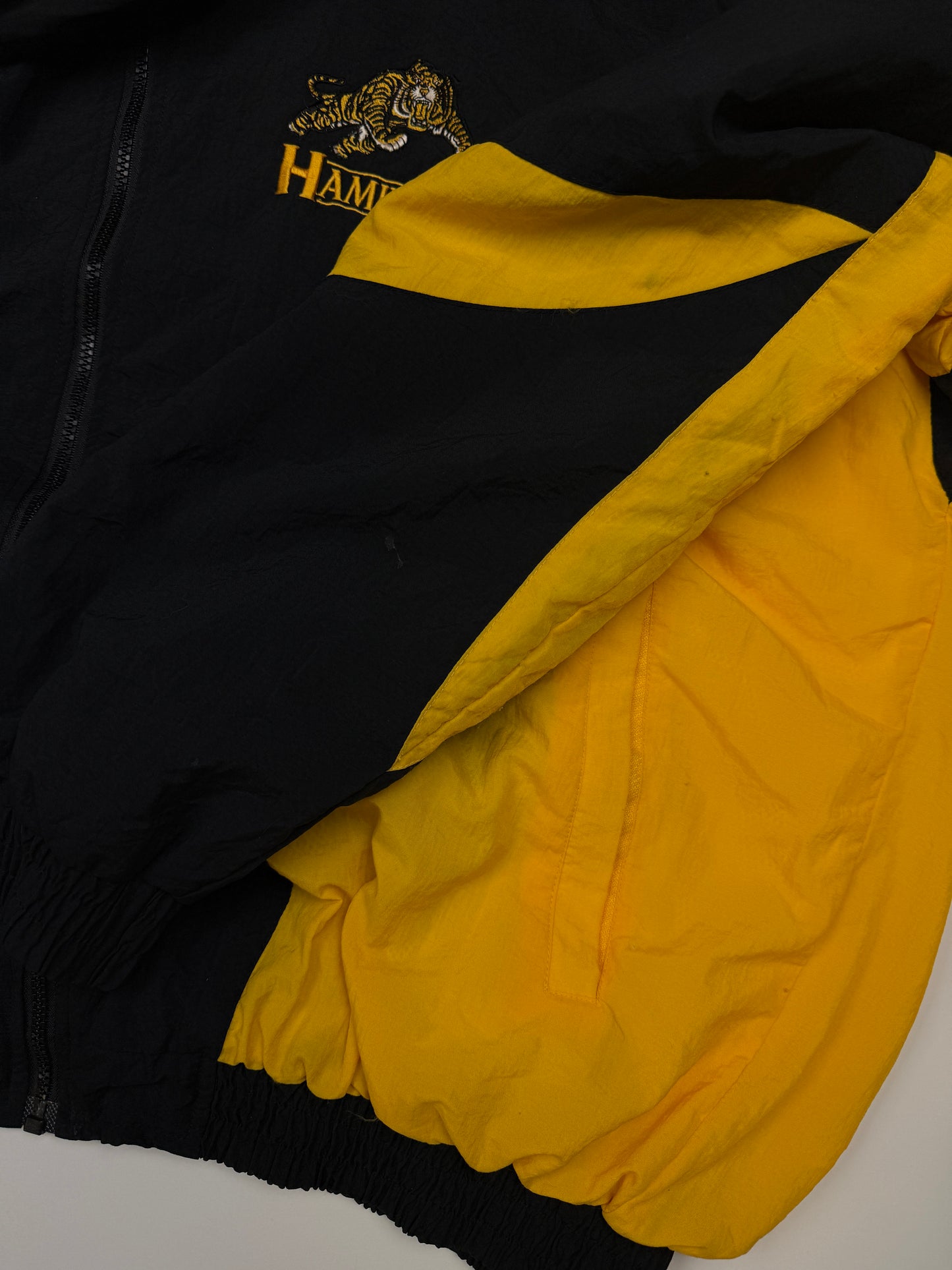 Vintage 90s Hamilton Tiger Cats Embroidered Soft Wear Light Windbreaker Jacket Size XL