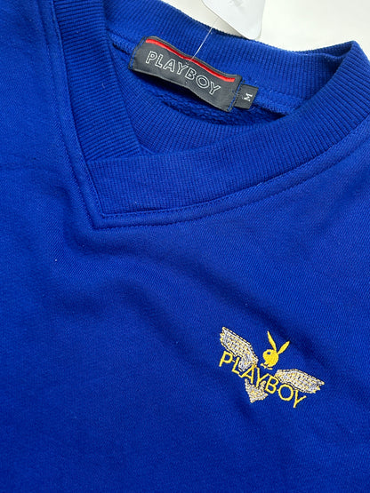 Vintage 80s/90s Playboy Embroidered Bunny Spell Out Crew Neck Sweatshirt Size M