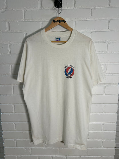 Vintage 1993 Grateful Dead Stealie Skull Liquid Blue Band Music T-Shirt Size XL 90s