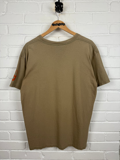 Vintage Y2K Nike Athletic #9 Big Graphic T Shirt Size L Earth Tone