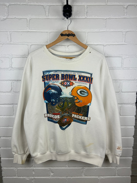 Vintage 1998 Super Bowl XXXII Broncos Vs Packers NFL Starter Sweatshirt Size XXL 90s