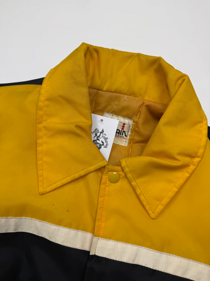 Vintage 80s Hamilton Tiger Cats Insulated Two Tone Bomber Jacket Size L