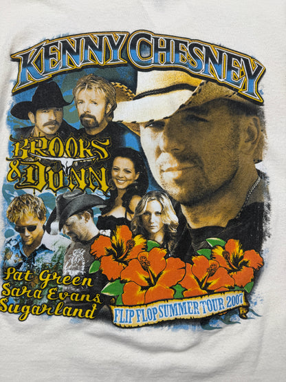 2007 Kenny Chesney Flip Flop Summer Tour Brooks & Dunn Music Band Tee Shirt Size S