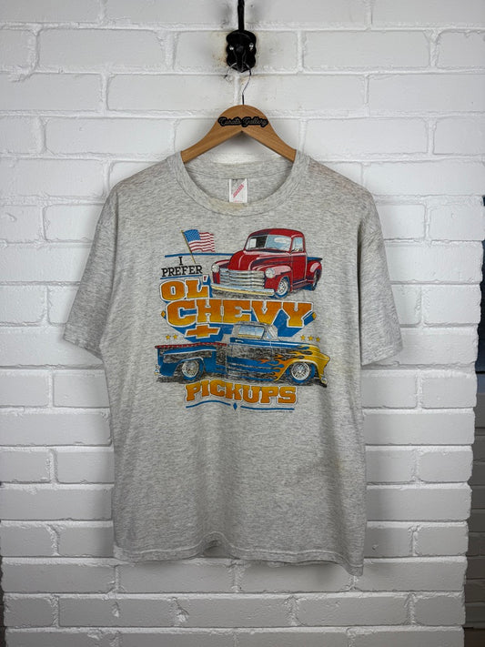 Vintage 1989 I Prefer Ol Chevy Pickups Classic Cars American Muscle Racing T Shirt Size L 80s