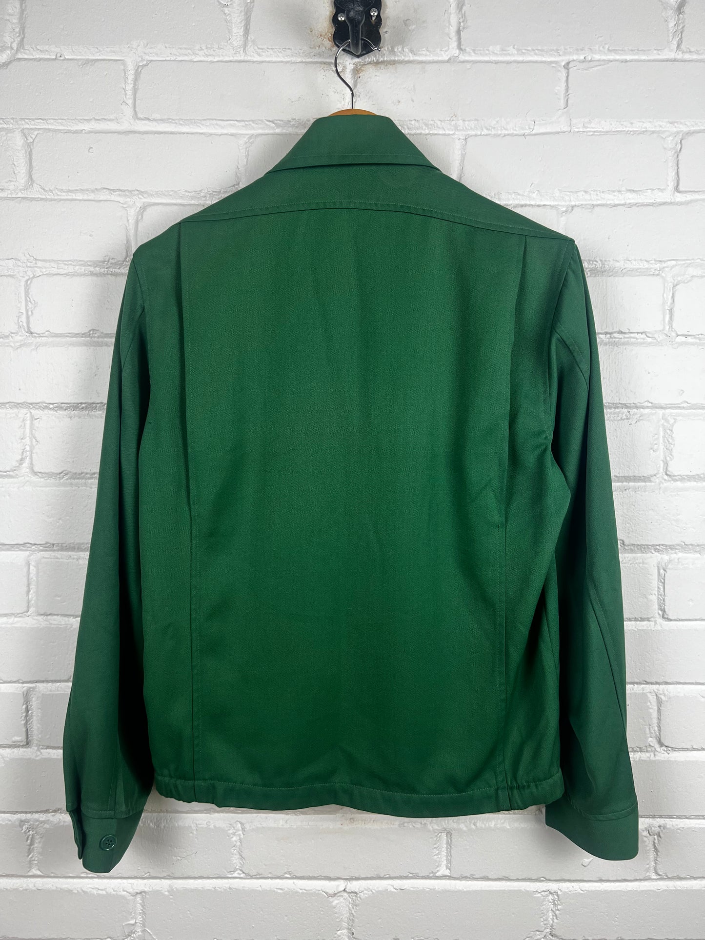 Vintage 70s/80s Bear Fax Chain Stitched Mechanic Style Light Jacket Size M Green