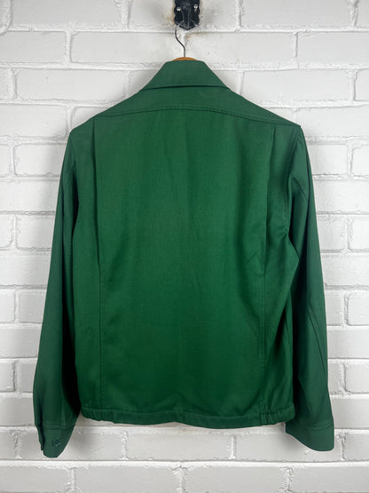 Vintage 70s/80s Bear Fax Chain Stitched Mechanic Style Light Jacket Size M Green