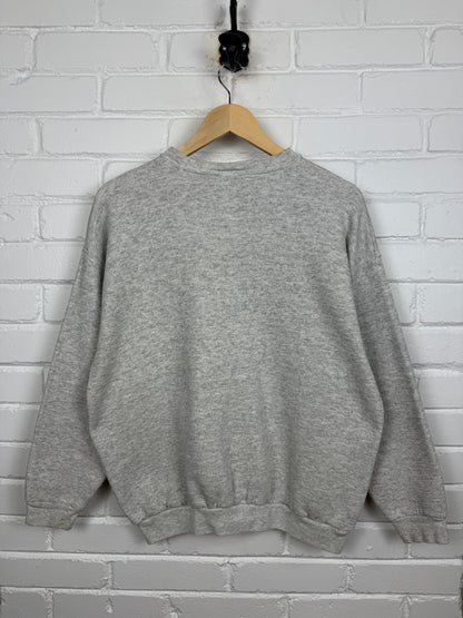 Vintage 90s Winnie The Poo Disney Embroidered Graphic Piglet Crewneck Sweatshirt Size L