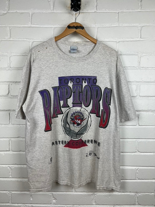 Vintage 1994 Toronto Raptors Eastern Conference Big Graphic NBA T Shirt Size XL