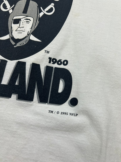 Vintage 1995 Oakland Raiders Home Sweet Home NFL Nutmeg T Shirt Size M 90s