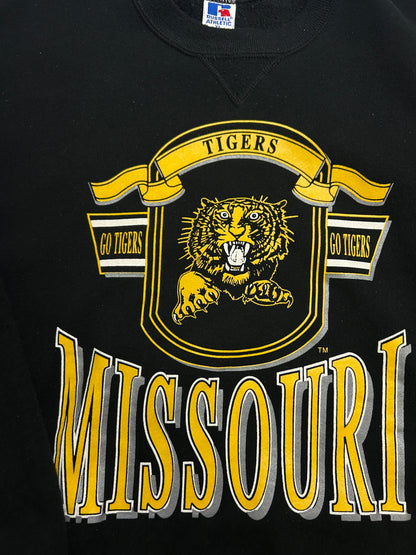 Vitnage 90s Missouri Tigers NCAA Collegiate Russel Athletic Crewneck Sweatshirt Size XL
