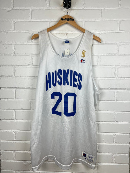 Vintage 90s Damon Stoudemire #20 Toronto Raptors Huskies Champion Gold Patch NBA Jersey Size 52