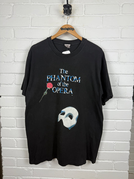 Vintage 90s The. Phantom Of The Opera Promo Graphic Musical T Shirt Size XL