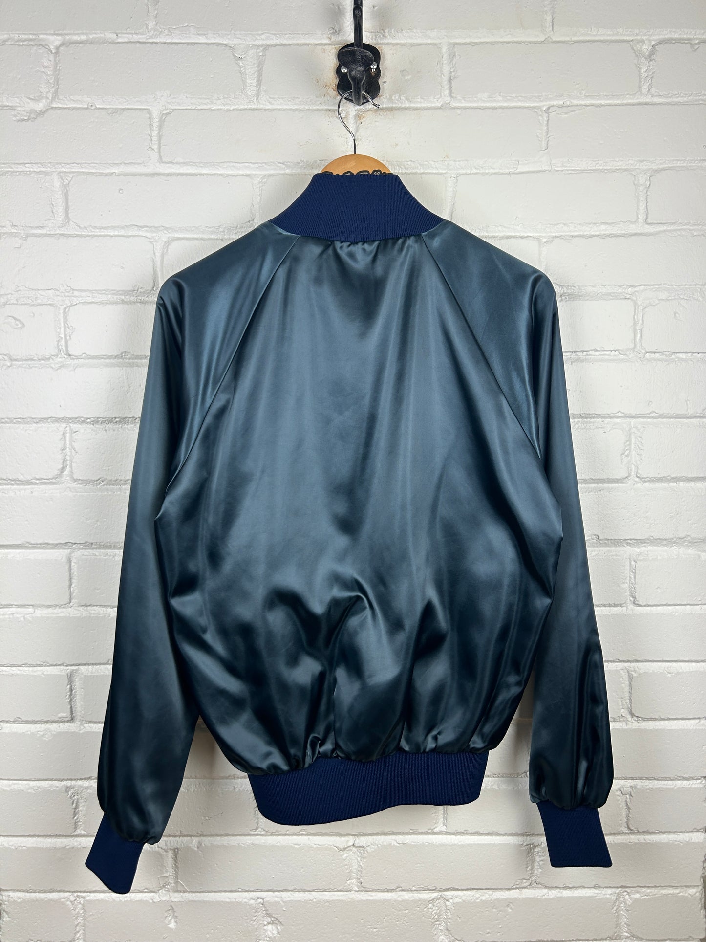 Vintage 80s/90s Miller Lite Beer Embroidered Satin bomber Jacket Size M