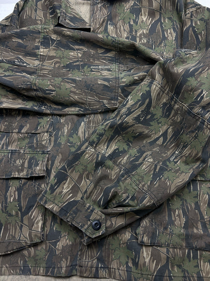 Vintage Smokey Branch Camo Hunting Button Up Light Overcoat Jacket Size XXXL
