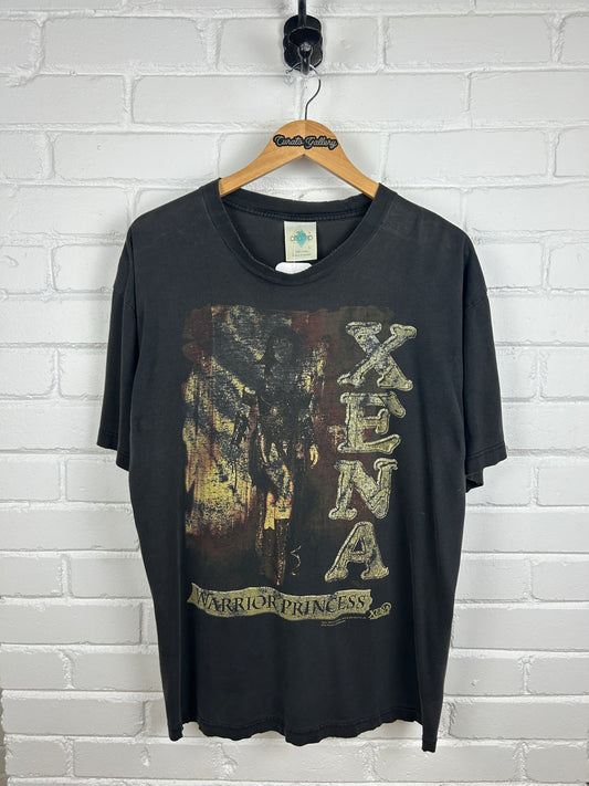 Vintage 1997 Xena Warrior Princess TV Promo Graphic T Shirt Size L 90s
