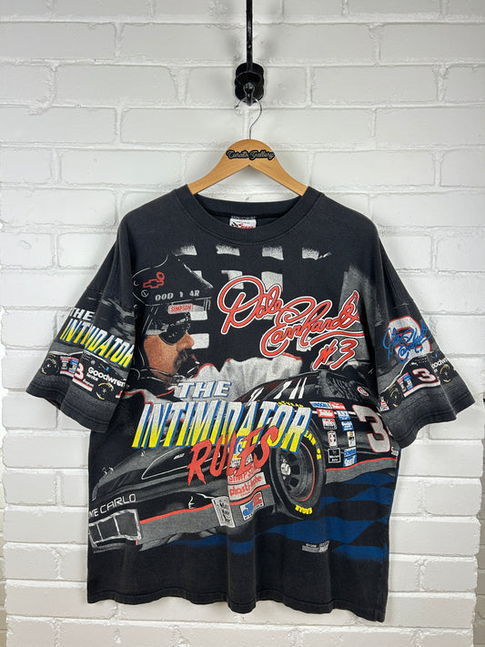 Vintage 1996 Dale Earnhardt The Intimidator Rules Nascar Racing AOP T Shirt Size L 90s