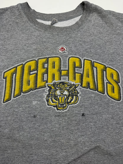 Vintage 1999 Hamilton Tiger Cats Arc Spell Out Starter Graphic Sweatshirt Size XL 90s
