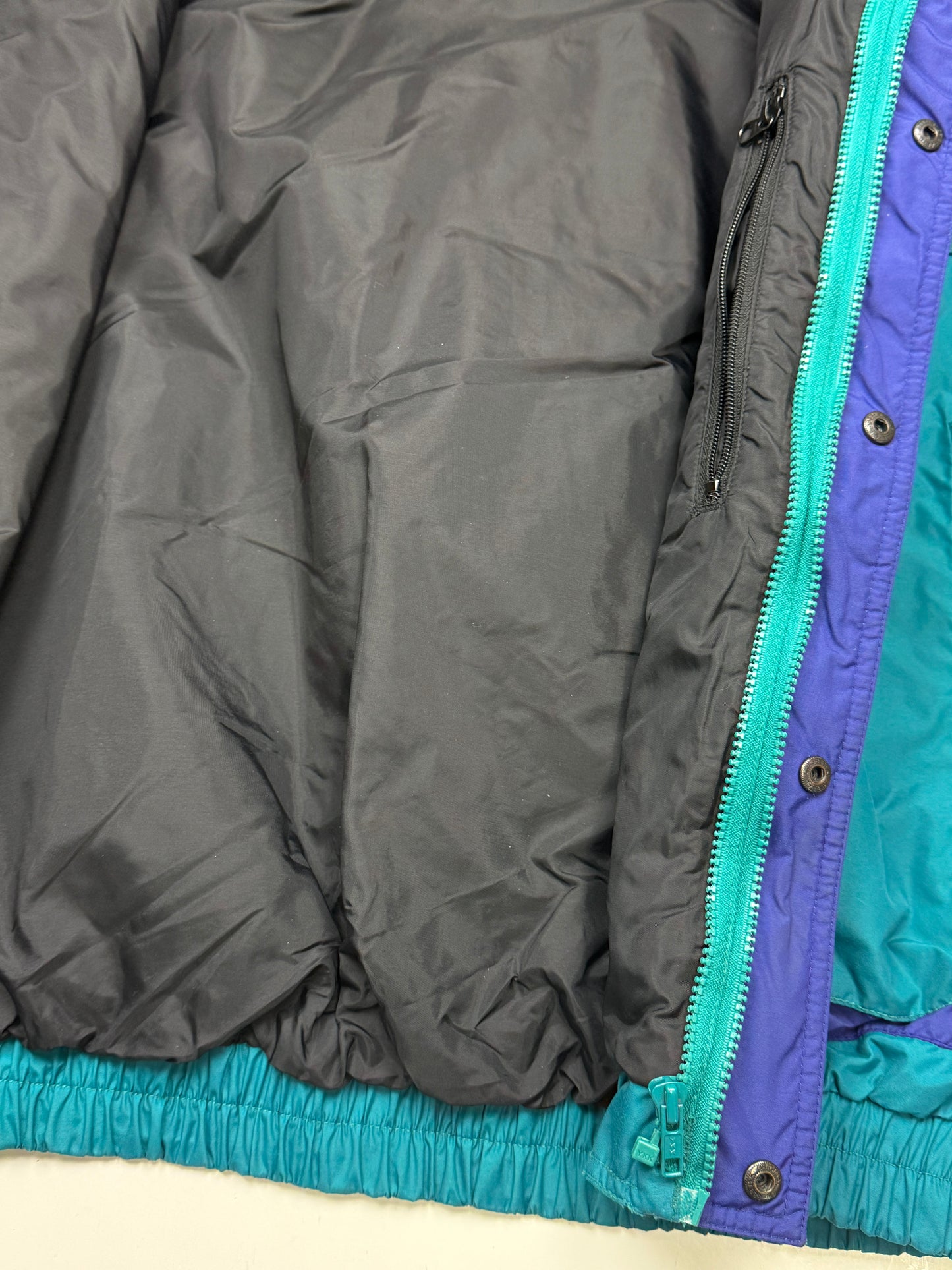 Vintage 80s/90s Columbia Powder Keg Ski Bomber Jacket Size M Teal