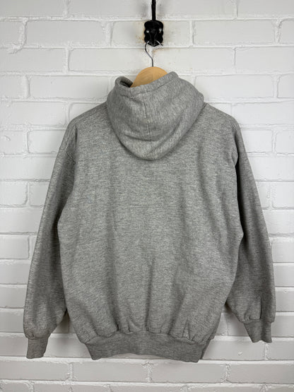 Vintage 80s Wear Guard Thermal Lined Blank Heather Gray Hooded Sweatshirt Size L