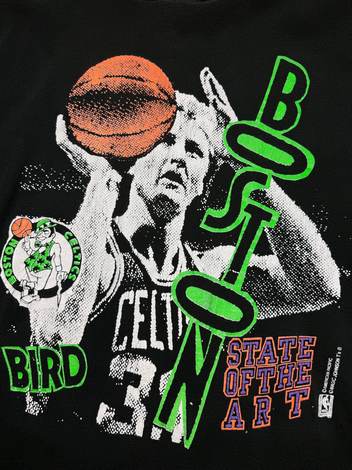 Vintage 90s Larry Bird Boston Celtics State Of The Art Magic Johnson Ts NBA T Shirt Size XL
