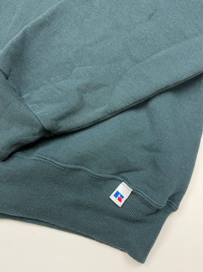 Vintage Russell Athletic Boxy Fit Blank Crewneck Sweatshirt Size XL Dark Blue Green