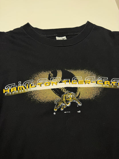 Vintage 2002 Hamilton Tiger Cats Spell Out Graphic Puma T Shirt Size L