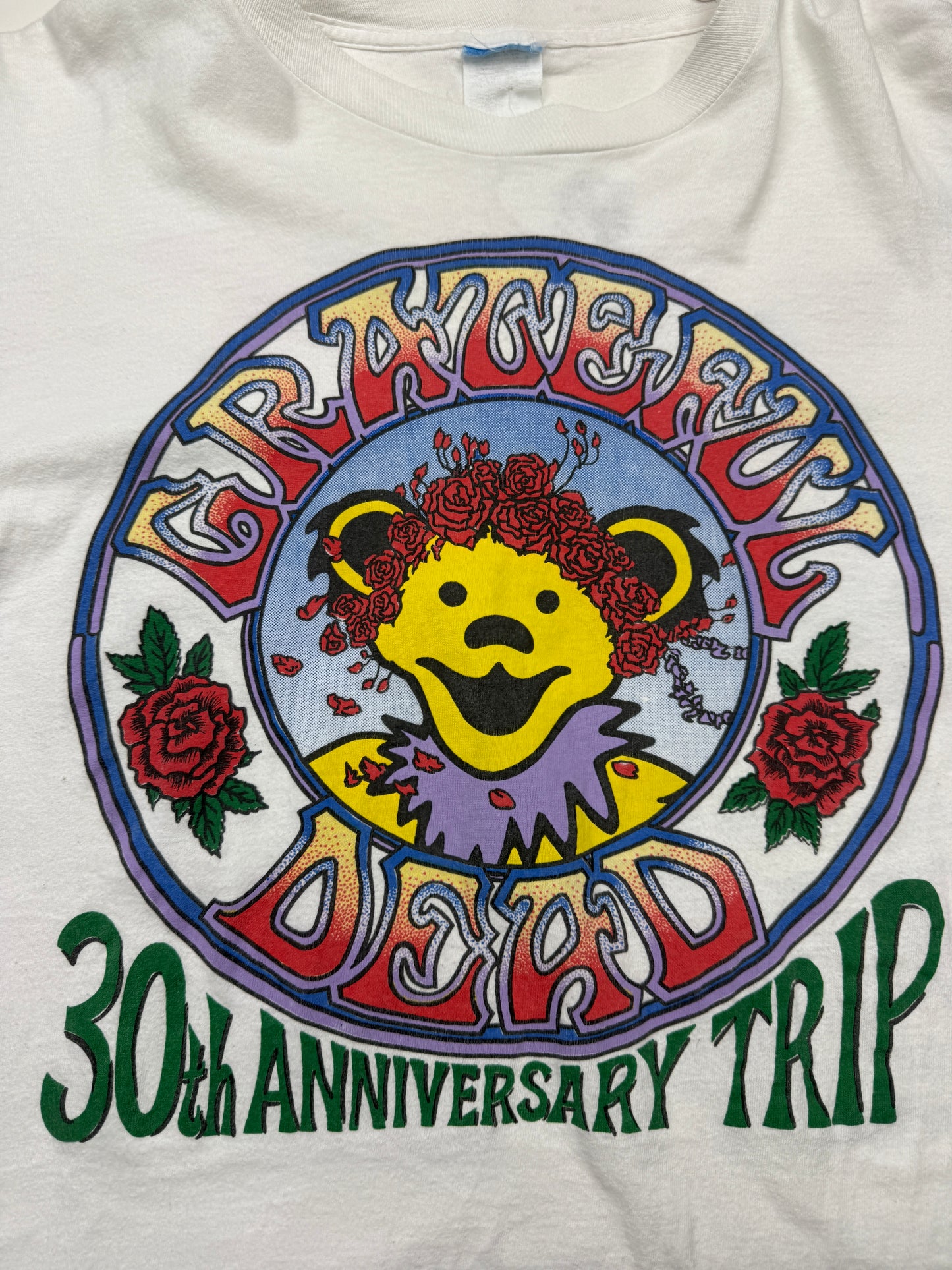 Vintage 1995 Grateful Tours R Us 30th Anniversary Trip Dancing Bear Band Music T Shirt Size L 90s