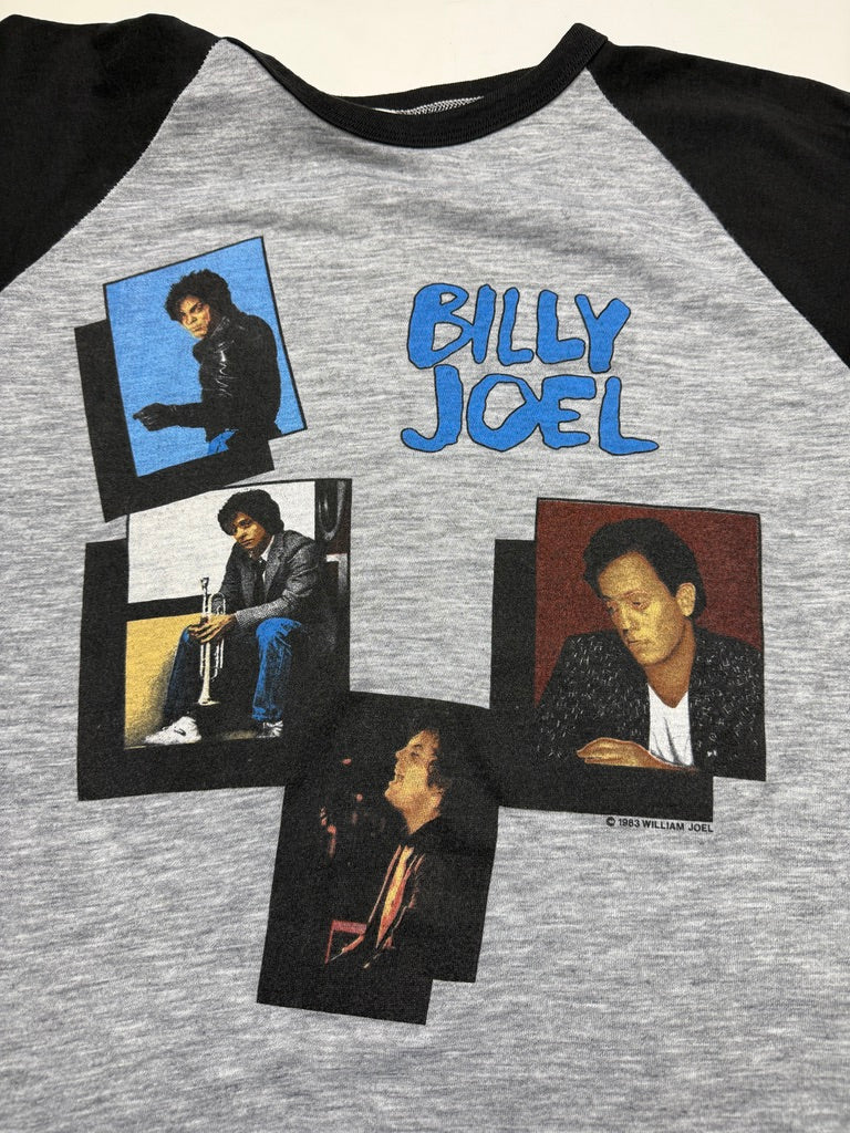 Vintage 1984 Billy Joel From A Piano Man To An Innocent Man Tour Music Raglan T Shirt Size XL 80s