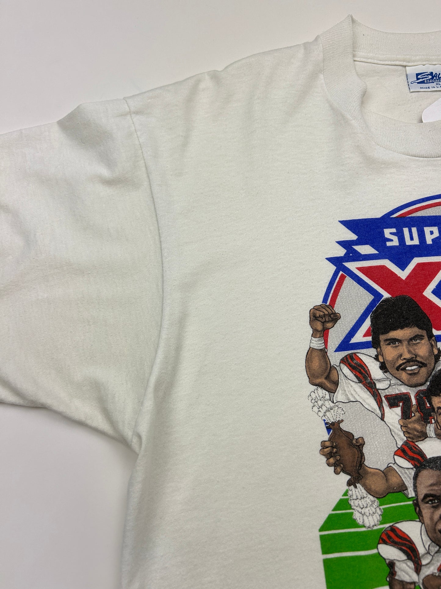 Vintage 1988 Cincinnati Bengals AFC Champs Super Bowl XXIII Salem Caricature T Shirt Size XL 80s