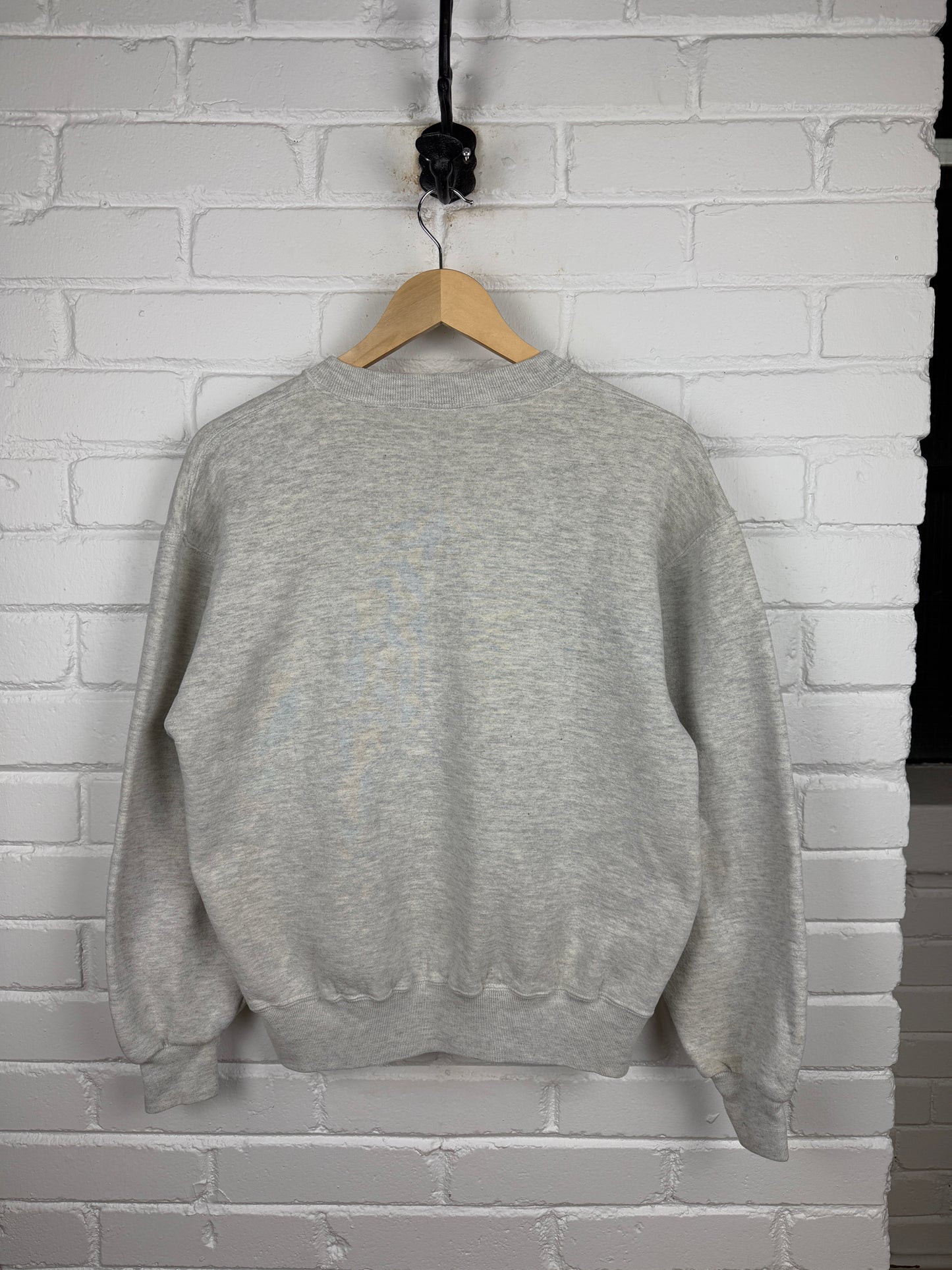 Vintage 90s Russell Athletic Cropped Boxy Fit Blank Crewneck Sweatshirt Size M Heather Gray