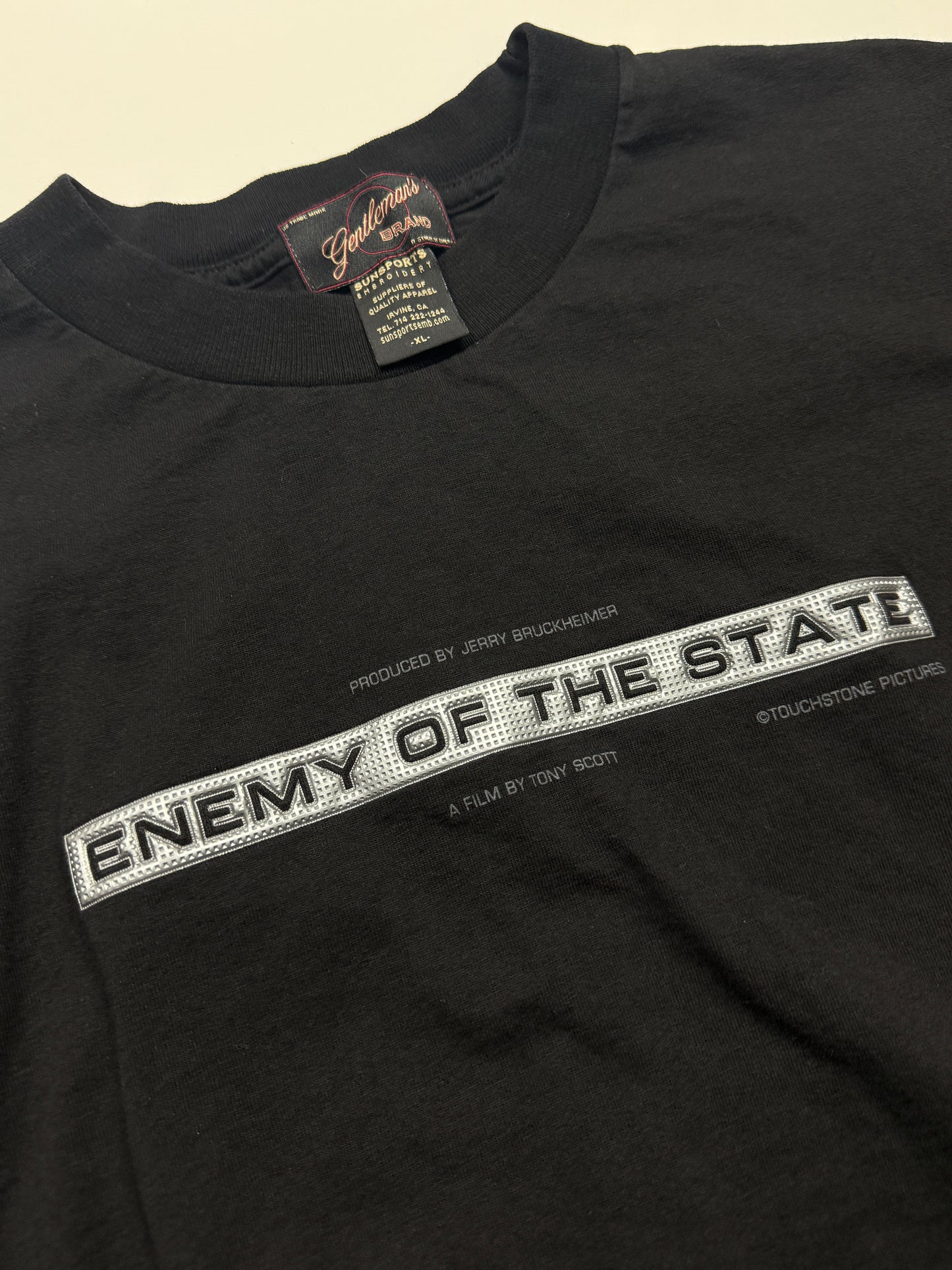 Vintage Enemy Of The State Movie Promo Spell Out T Shirt Size XL