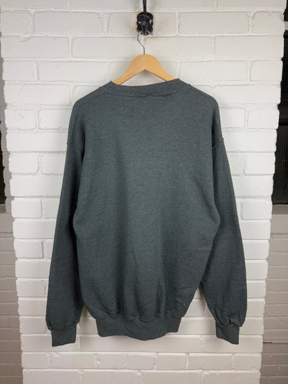 Vintage Russell Athletic Blank Crewneck Sweatshirt Size LT Charcoal Gray