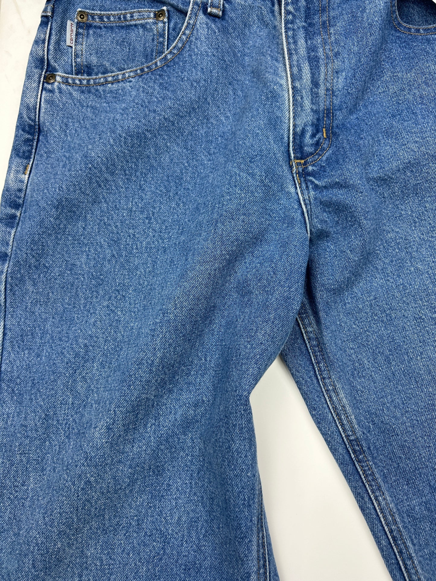 Carhartt Denim Work Wear Relaxed Fit Stone Wash Pants Size 35W