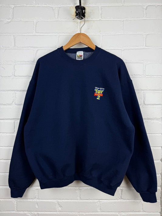 Vintage 90s Disney Pixar Toy Story 2 Embroidered Movie Promo Sweatshirt Size XL