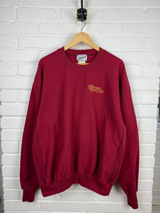 Vintage 90s The Hunchback Of Notre Dame Embroidered Movie Spell Out Sweatshirt Size XXL