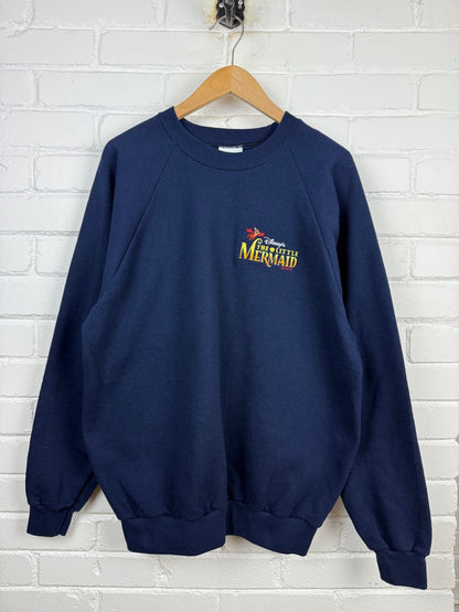Vintage 90s Disney The Little Mermaid Embroidered Movie Promo Sweatshirt Size XL