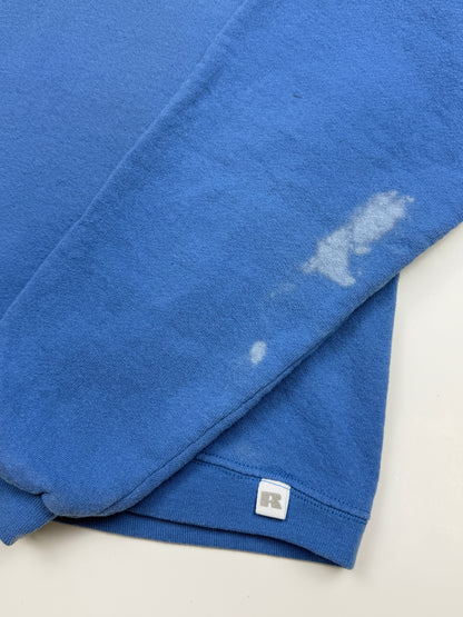 Russell Athletic Cropped Boxy Fit Blank Crewneck Sweatshirt Size M Womens Baby Blue