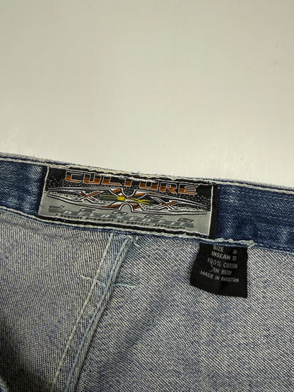 Vintage Y2K Culture XXX Carpenter Style Relaxed Fit Medium Sand Blasted Denim Jeans Pants Size 34W