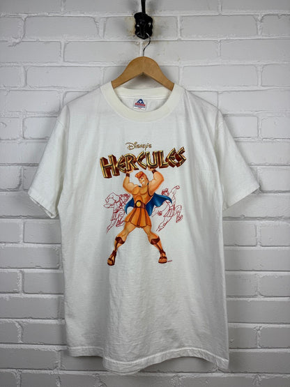 Vintage 90s Hercules Disney Movie Promo Animated Sketch Graphic T Shirt Size L