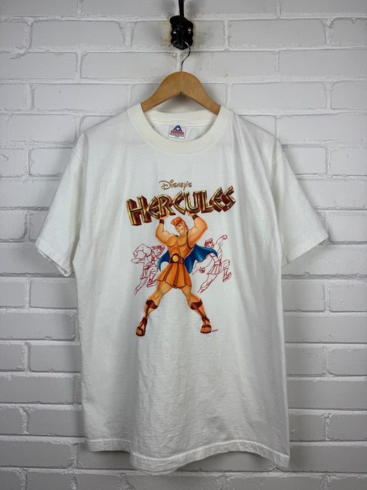 Vintage 90s Hercules Disney Movie Promo Animated Sketch Graphic T Shirt Size L